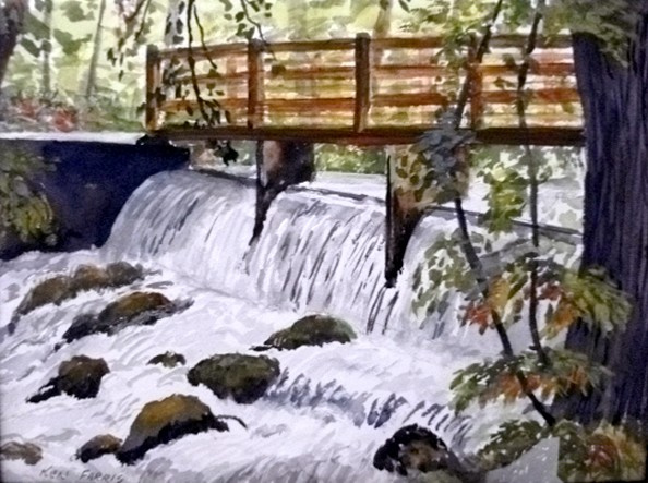 "Maramec Spring Footbridge" by Artist Ken Farris.