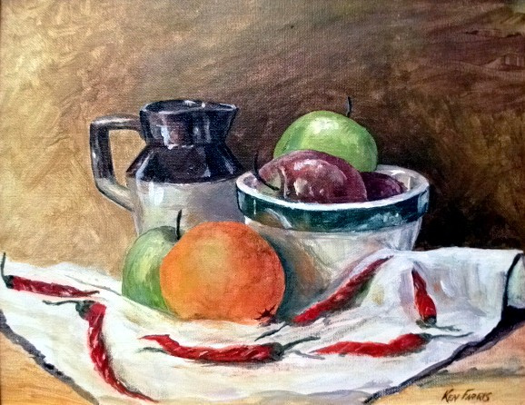 "Red Hot Fruit Salad" by Artist Ken Farris.