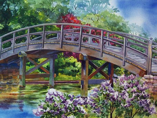 "Japanese Bridge" by artist Shirley Nachtrieb.